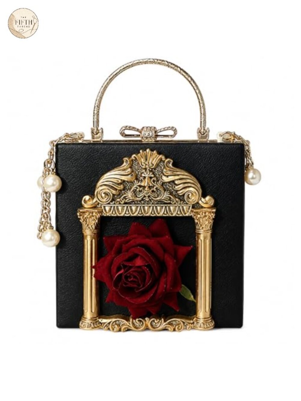 PU Leather Floral Clutch Evening Bag Baroque Party Purse